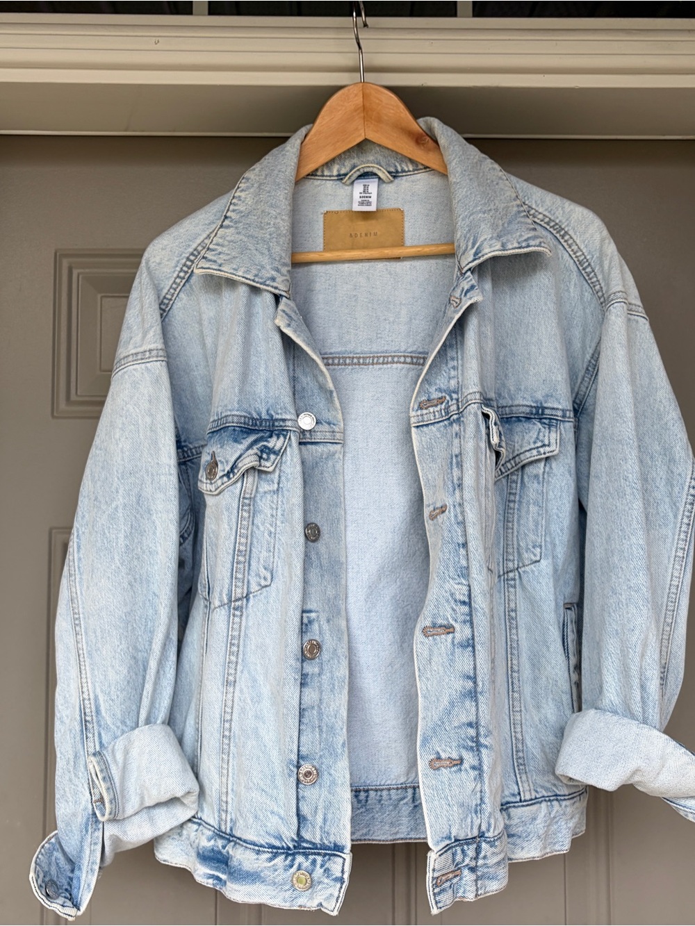 H&M Light Blue Oversized Denim Jacket